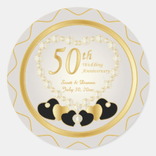 Sticker Rond 50e anniversaire de Mariage d'or
