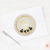 Sticker Rond 50e anniversaire de Mariage d'or (Enveloppe)