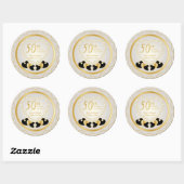 Sticker Rond 50e anniversaire de Mariage d'or (Feuille)