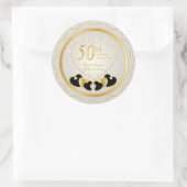 Sticker Rond 50e anniversaire de Mariage d'or (Sac)