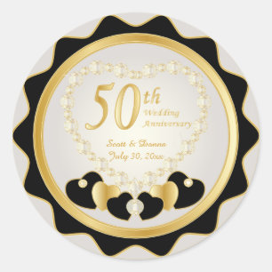 Sticker Rond 50e anniversaire de Mariage d'or
