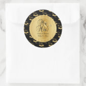 Sticker Rond 50e anniversaire de Mariage d'or en or et en noir (Sac)