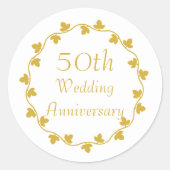 Sticker Rond 50e anniversaire de Mariage d'or Ivy Wreath (Devant)