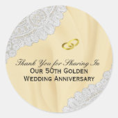 Sticker Rond 50e anniversaire de Mariage d'or Merci (Devant)