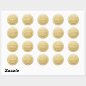 Sticker Rond 50e anniversaire de mariage or personnalisé (Feuille)