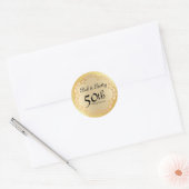 Sticker Rond 50e anniversaire de Mariage personnalisé Or (Enveloppe)