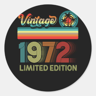 Sticker Rond 50e anniversaire Décorations Hommes 50 ans 1972