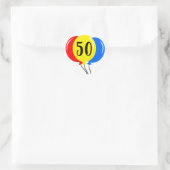 Sticker Rond 50e anniversaire des ballons colorés (Sac)