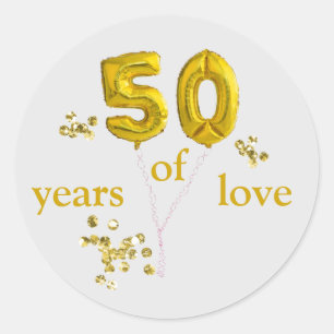 Sticker Rond 50e anniversaire du Mariage Baloons DCSA48