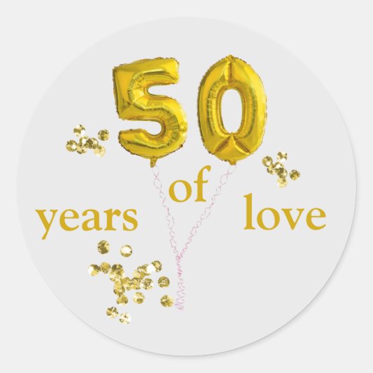 Sticker Rond 50e anniversaire du Mariage Baloons DCSA48 (Devant)