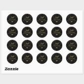 Sticker Rond 50e anniversaire du Mariage, Coeurs d'or (Feuille)
