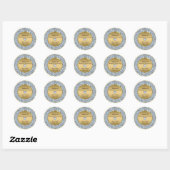Sticker Rond 50e anniversaire du Mariage Diamonds & Gold (Feuille)