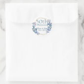 Sticker Rond 50e anniversaire du Mariage Floral et Gold (Sac)