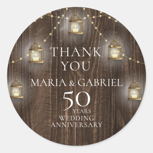 Sticker Rond 50e anniversaire du Mariage Merci (Devant)