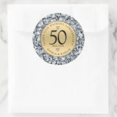 Sticker Rond 50e anniversaire du mariage or & diamants (Sac)