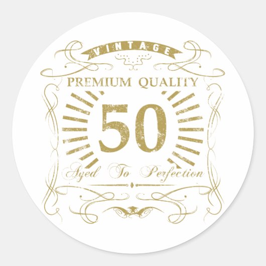 Sticker Rond 50e anniversaire Gag cadeau (Devant)