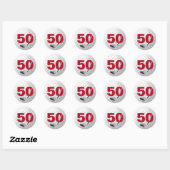 Sticker Rond 50e anniversaire Golf Ball Design (Feuille)