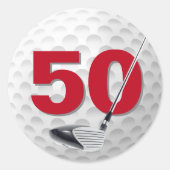 Sticker Rond 50e anniversaire Golf Ball Design (Devant)