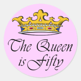 Sticker Rond 50e anniversaire La Reine a 50 ans !