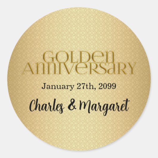 Sticker Rond 50e Anniversaire Mariage d'or (Devant)