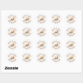 Sticker Rond 50e anniversaire Mariage d'or Floral (Feuille)