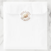 Sticker Rond 50e anniversaire Mariage d'or Floral (Sac)