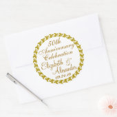 Sticker Rond 50e anniversaire Mariage-or (Enveloppe)