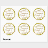 Sticker Rond 50e anniversaire Mariage-or (Feuille)