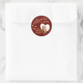 Sticker Rond 50e anniversaire Merci pour venir Maroon Favor (Sac)