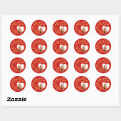 Sticker Rond 50e anniversaire Merci rouge pour venir en faveur (Feuille)