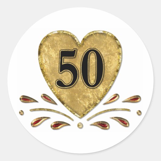 Sticker Rond 50e anniversaire - Or (Devant)