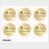 Sticker Rond 50e anniversaire - Or (Feuille)
