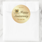 Sticker Rond 50e anniversaire - Or (Sac)