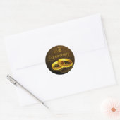 Sticker Rond 50e anniversaire | Script Gold (Enveloppe)