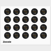 Sticker Rond 50e anniversaire Soeurs Bières Black Gold Party (Feuille)