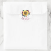 Sticker Rond 50e anniversaire Sunflower Lights Floral Party (Sac)