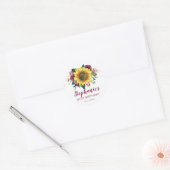Sticker Rond 50e anniversaire Sunflower Lights Floral Party (Enveloppe)