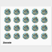 Sticker Rond 50e anniversaire Tie Dye (Feuille)