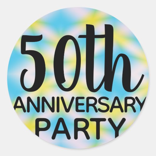 Sticker Rond 50e anniversaire Tie Dye (Devant)
