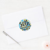 Sticker Rond 50e anniversaire Tie Dye (Enveloppe)