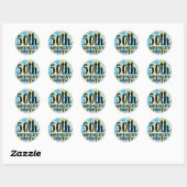 Sticker Rond 50e anniversaire Tie Dye (Feuille)
