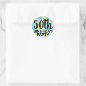 Sticker Rond 50e anniversaire Tie Dye (Sac)