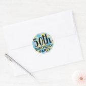 Sticker Rond 50e anniversaire Tie Dye (Enveloppe)