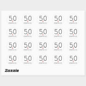 Sticker Rond 50e et fabuleuse typographie 50e anniversaire (Feuille)