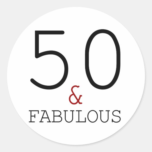 Sticker Rond 50e et fabuleuse typographie 50e anniversaire (Devant)