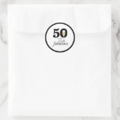 Sticker Rond 50e et fabuleux sceaux d'enveloppes d'anniversaire (Sac)