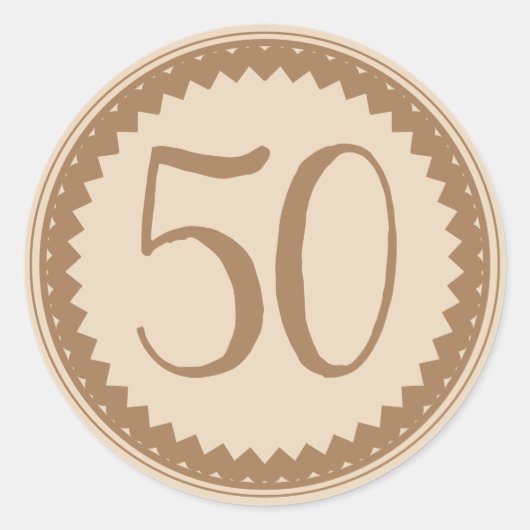 Sticker Rond 50e fête d'anniversaire Parties scintillant d'arge (Devant)