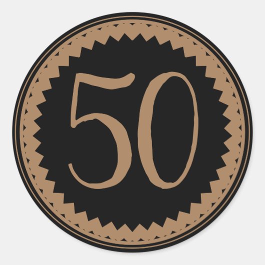Sticker Rond 50e fête d'anniversaire Parties scintillant d'arge (Devant)