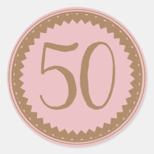 Sticker Rond 50e fête d'anniversaire Parties scintillant d'arge