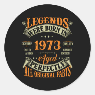 Sticker Rond 50E Légendes Né En 1973 50